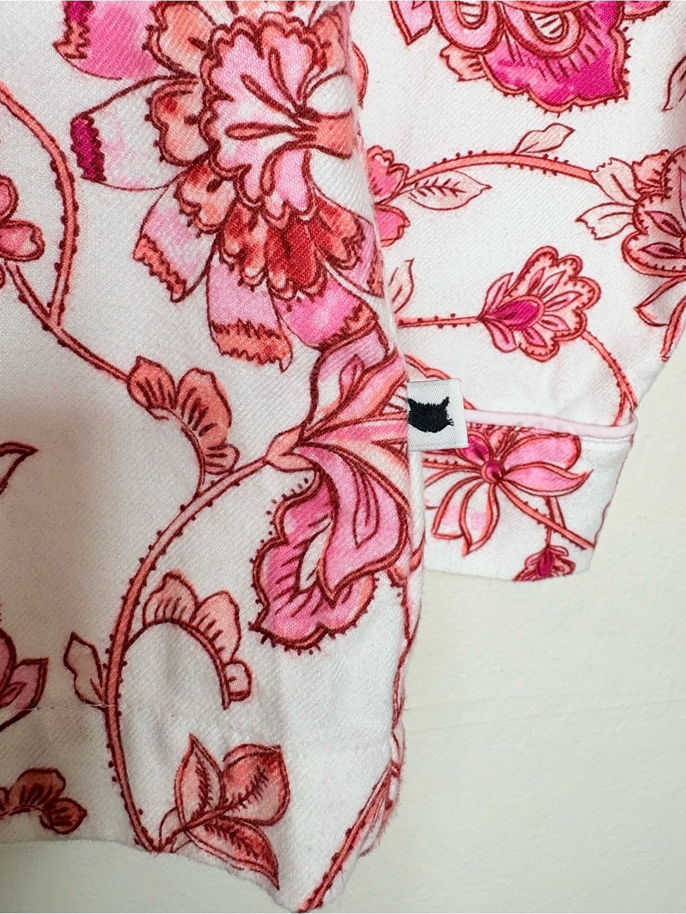 The Cat’s Pajamas Floral Cotton Pajama Set Pink White Soft Women’s Small - Picture 16 of 16